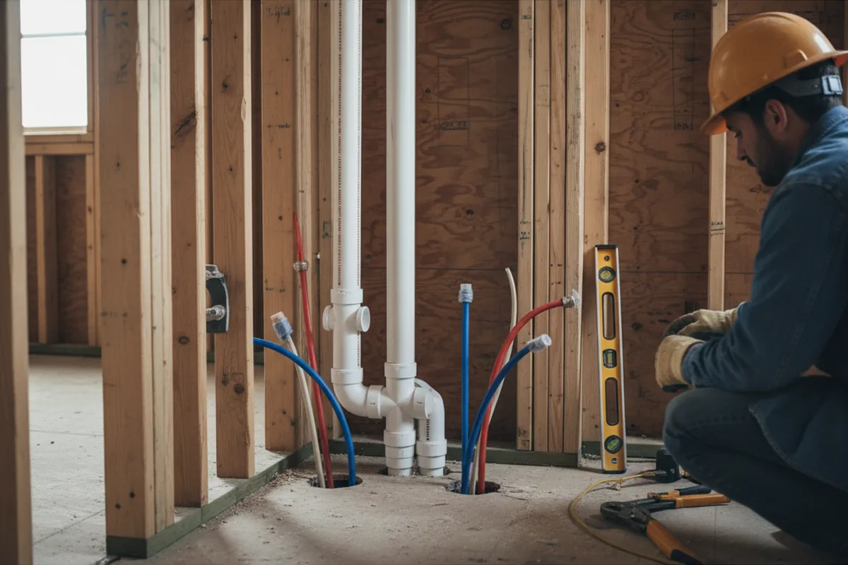 Drain and supply rough-in during Toilet Repair and Installation in Elberta